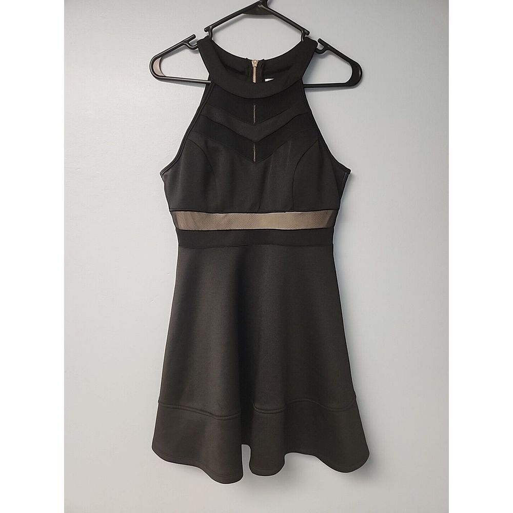 Emerald Sundae Womens‎ Juniors M Illusion Fit & Flair Dress W Sheer Panels